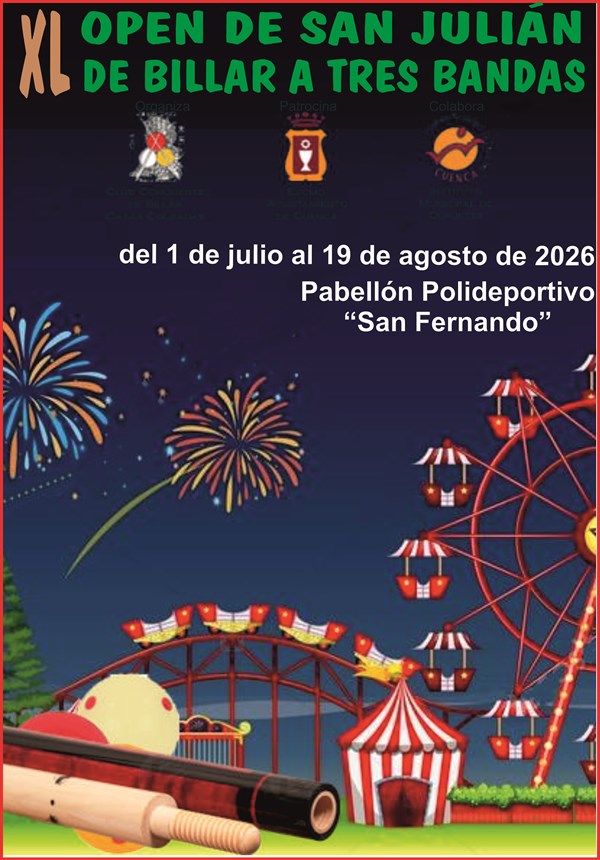 XL OPEN DE SAN JULIÁN DE BILLAR A TRES BANDAS